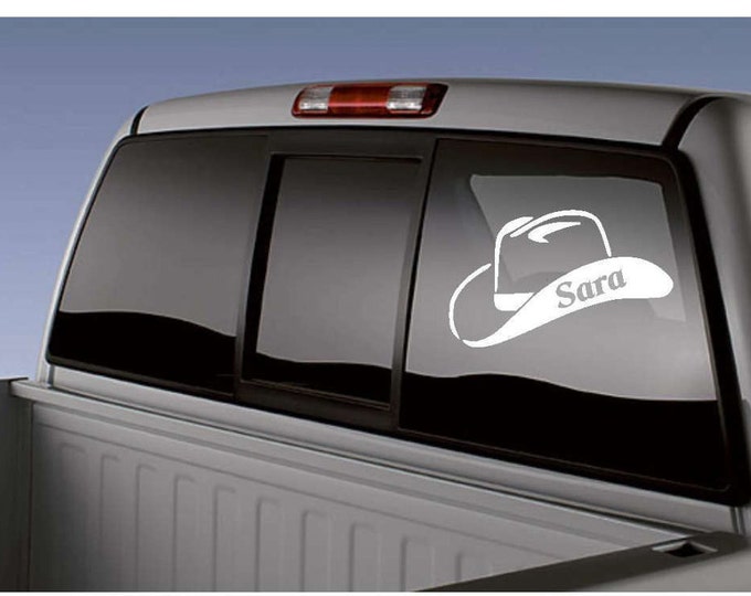 Cowboy Hat Vinyl Decal Personalized