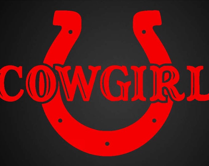 Cowgirl Horse Shoe Vinyl Decal
