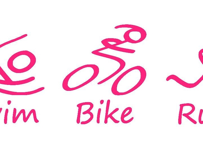 Swim-Bike-Run Triathlon Vinyl Decal