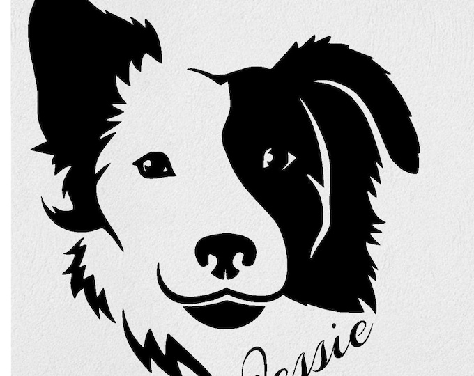 Border Collie Personalized Dog Vinyl Decal