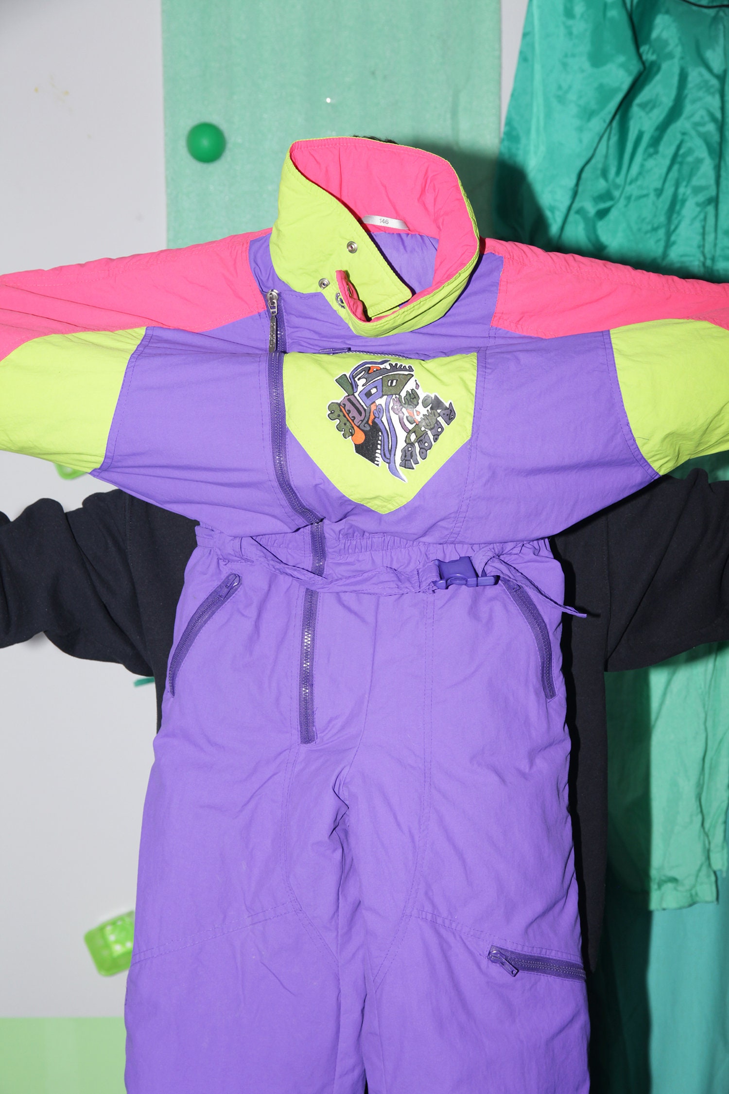 Traje de esquí de los 90 traje de esquí vintage colorblock Etsy