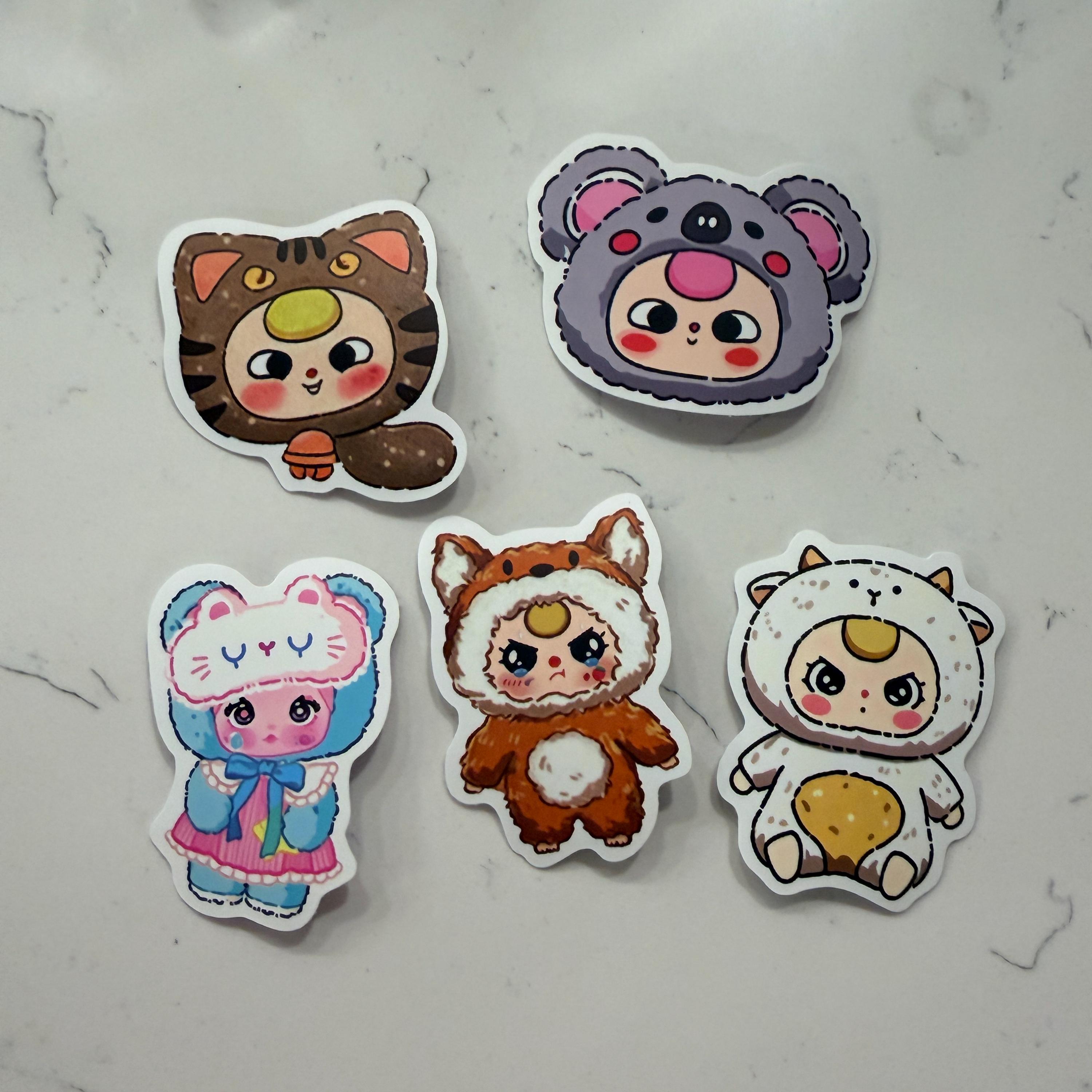 Pack De 55 Pegatinas Kawaii De Labubu – Impermeables De PVC, Aptas Para Portátiles, Botellas De Agua, Móviles, Equipaje Y Más, Regalo Para Niños Y Adultos
