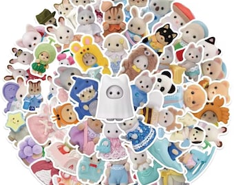 Calico Critter Stickers – 10pc Cute Animal Costume Stickers