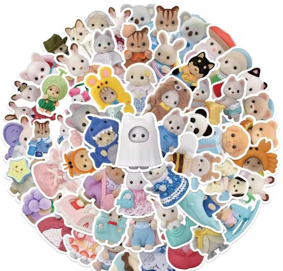Calico Critter Stickers – 10pc Cute Animal Costume Stickers