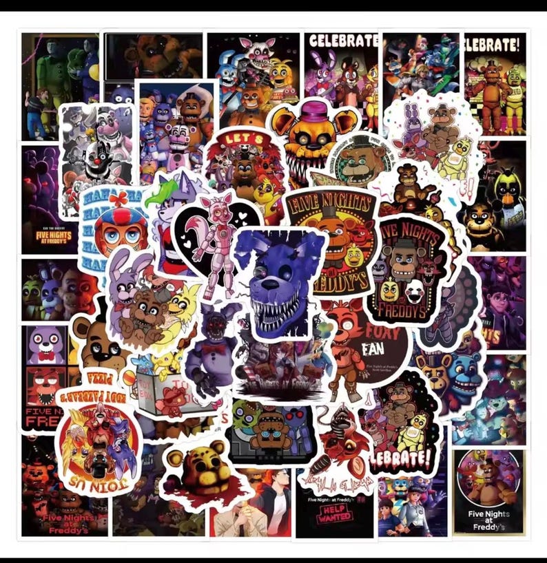 Full Showcase Sticker FNAF Glossy Stickers (10 Pcs) – Five Nights at Freddy's, Waterproof ...