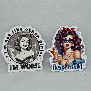 Retro Vintage Vibe Mean Girls Aufkleber Sassy Girl Aufkleber Sarkastische lustige Mädchen Aufkleber Laptop Kindle Aufkleber Handwerk