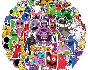 Garten of Banban Monster-Charakter-Sticker, 10er-Set, zufällig ausgewählte Roblox-Spiel-Monster-Sticker