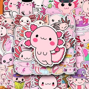 Axolotl-sticker 15-delige set schattig plakboek Laptop bidonhouder telefoonstickers Axolotol Lovers Gift Freebie bij elke bestelling