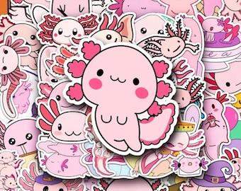Kawaii Axolotl Sticker Set, Laptop Decals (10pc)