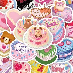 Autocollants pour gâteau assortis, 10 pièces, adorables gâteaux délicieux, scrapbooking, gâteau d'anniversaire, merci, amour, cadeau dans chaque commande