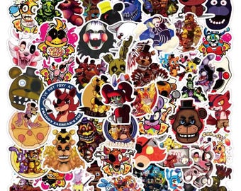 FNAF Glossy Stickers (10 pcs) – Five Nights at Freddy's, Waterproof Vinyl