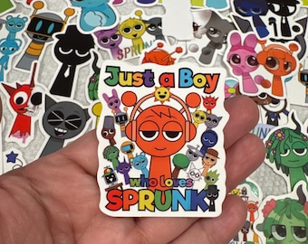 Sprunkies Meme Sticker Pack: 10pc Glossy Vinyl Stickers