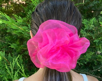 XXL scrunchies, gigantische scrunchies, organza scrunchies, jaren '80 haarband, handgemaakte haarscrunchies, kerstcadeau, verjaardagscadeau