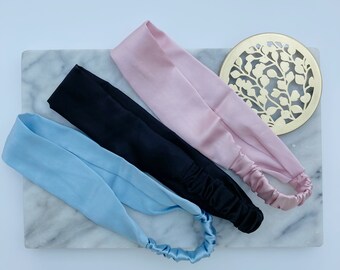 Pure Mulberry Silk Flat Headband, Pure Mulberry Silk Headbands Uk. 22 Momme 100% Silk. Anti-breakage, Anti-Frizz.