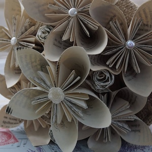 Paper flower, handmade vintage bouquet, wedding gift, first anniversary gift, flower origami