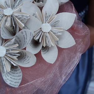 Wedding Vintage Book Paper Bouquet. Unique Origami Bouquet