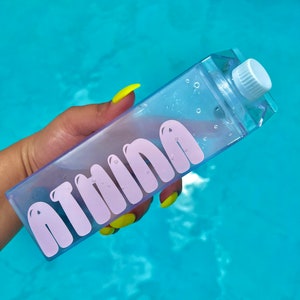 Gepersonaliseerde acryl melkpak | Cadeau | Waterfles | Sapfles | Boba Thee Fles | BPA-vrij