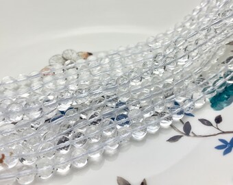 Genuine Gemstone Natural Clear Crystal Quartz Flat Element Round Disc Big Rock Crystal Pendant Extra Flat Cabochon 38mm