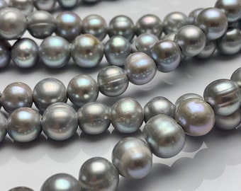 10-11 mm Large Hole Gray Color Potato Freshwater Pearl Beads Hole Size 2.2 mm Large Hole Beads Large Hole Freshwater Pearls #1464
