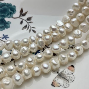 11-12 mm AA Natural White Freshwater Nugget Pearls, Genuine Natural White Irregular Shape Freshwater Pearls #1285