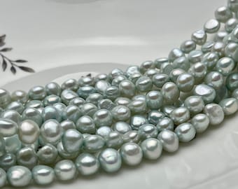 8-9 mm AAA Gray Color Freshwater Pearl Potato Nugget Beads Genuine