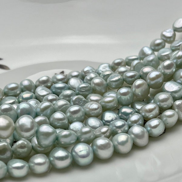 8mm AA Aqua Blue Green Color Freshwater Nugget Pearl Beads Genuine Aqua Color Nugget Freshwater Pearls #1319