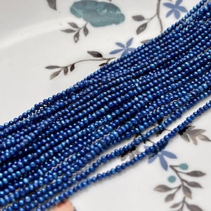 1.5-2 mm Electric Blue Tiny Freshwater Potato Pearls Genuine Freshwater Seed Electric Blue Color Pearl Beads #P2011