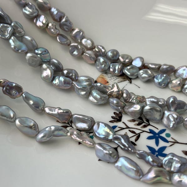 7-9x8-14 mm AAA Gray Color Keshi Nugget Freshwater Pearl Beads Very Rare Genuine Super High Luster Tiny Keshi Rice Nugget Pearls #P2968