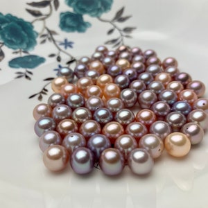 ONE Piece AAAA 8-9 mm Top Quality High Luster Round Half Drilled Freshwater Pearl Genuine Natural Pink Freshwater Pearls #1658