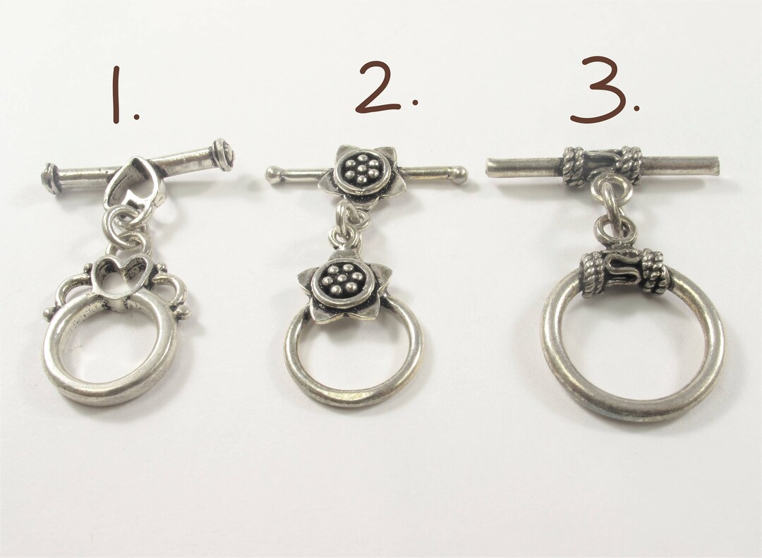 13mm Sterling Silver Bali Toggle T18-T18