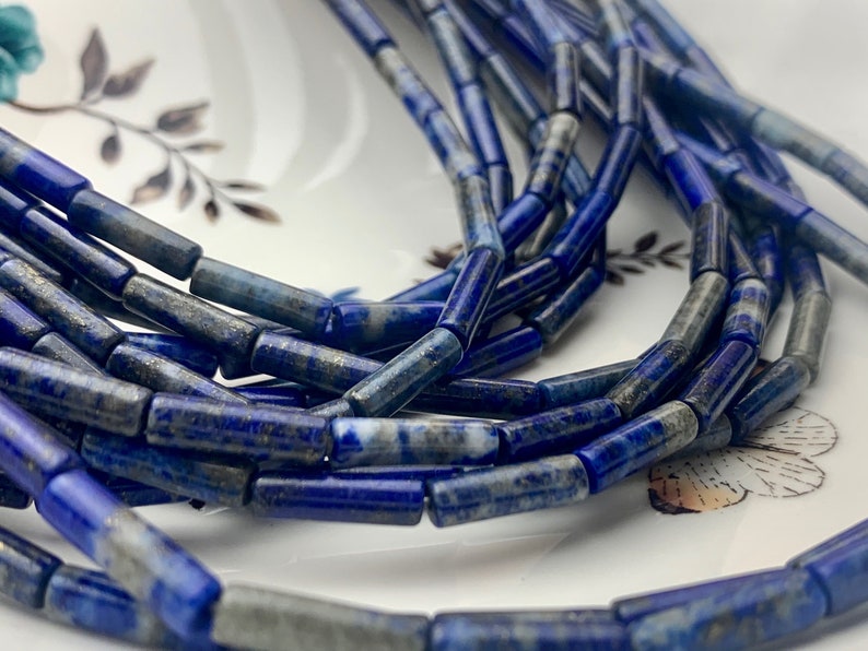 4x13-14 mm Tube Shape Natural Jasper Gemstone Beads Genuine Blue And Gray Jasper Gemstones Loose Beads 15.5 Inches Strand #3142
