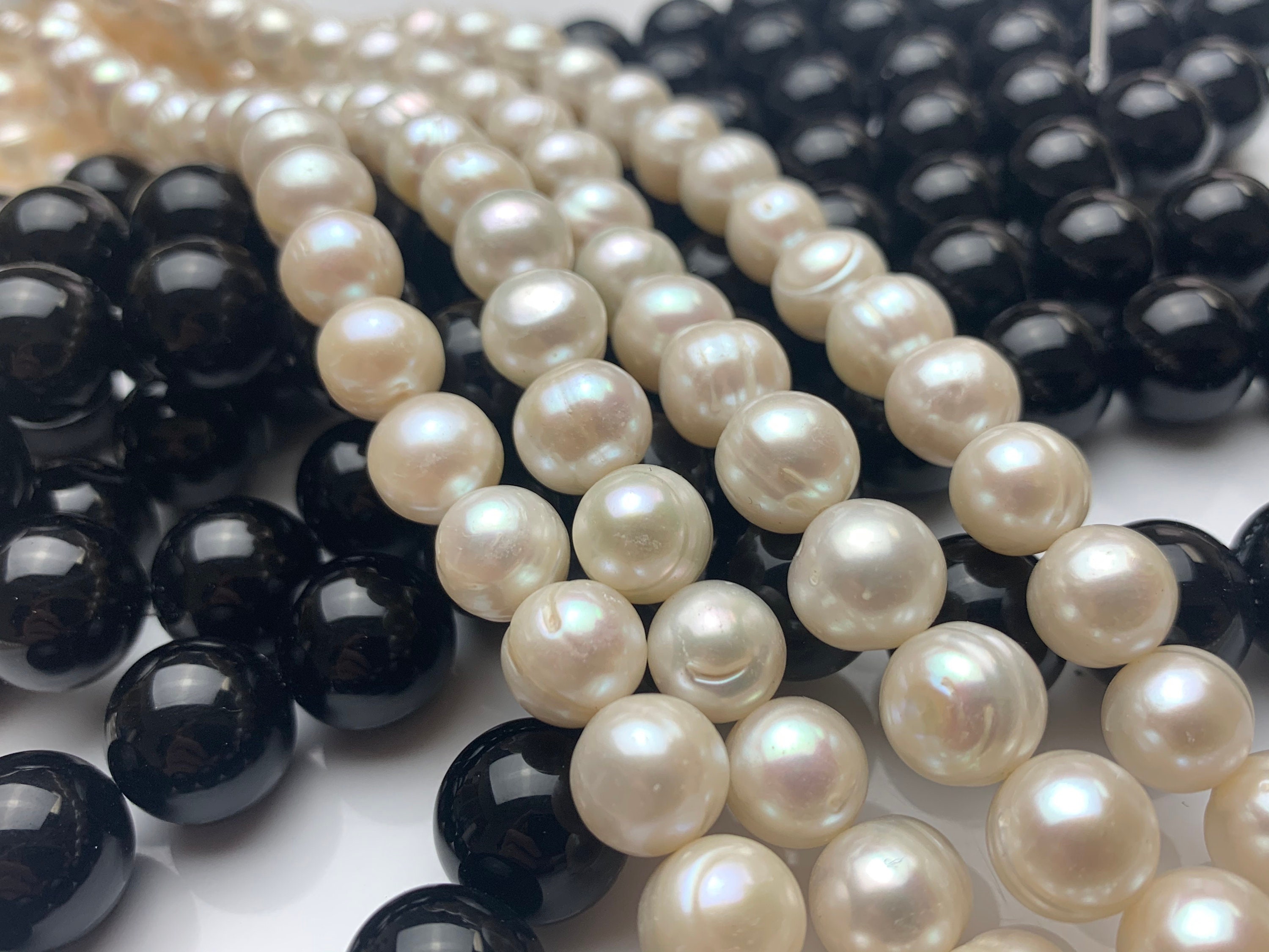 White Freshwater Pearl 5-10mm Smooth Potato AA Grade Gemstone Beads Strand  - 155585