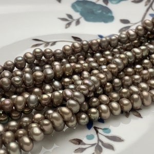 3.5-4 mm AA Dark Green Taupe Color Potato Freshwater Pearl Beads High Luster Genuine Taupe Color Tiny Small Potato Freshwater Pearls #P2111