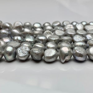 WHOLESALE 8mm 10-11mm Silver Gray Freshwater Pearl Nugget Beads Gray Color Freshwater Pearls Genuine Freshwater Nugget  Pearls #293