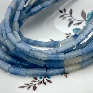 4-5x13 mm Cuboid Tube Shape Blue Aventurine Gemstone Beads Genuine Natural Multi Blue Color Aventurine Loose Beads 15.5 Inches Strand #3251