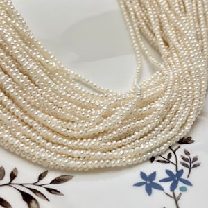 1.8-2 mm AAA Natural White Tiny Seed Freshwater Pearl Beads Genuine Quality White Potato Freshwater Seed Pearls  #1817
