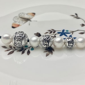 One Piece 8-12 mm 925 Sterling Silver Tibetan Style Silver Spacer Ball Genuine Sterling Silver Spacer Bali Large Hole Antique Beads #10223