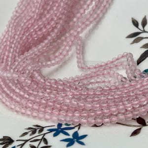 2mm 3mm Faceted Round Tiny Rose Quartz Gemstone Beads Pink Rose Quartz Loose Beads 13 Inches Strand #4540