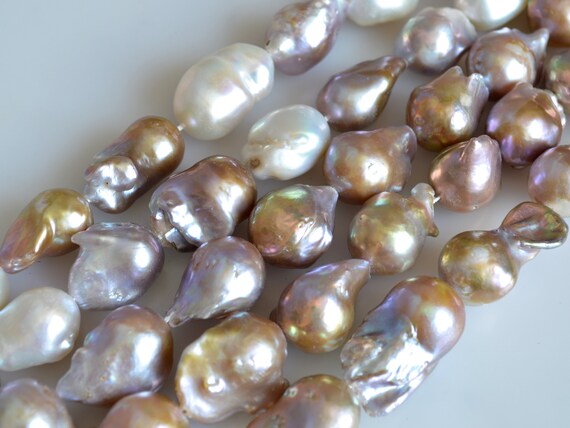 12-13x15-17mm approx Large Hole Graguated Freshwater Baroque Pearl Beads #754