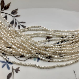 1.5x2.5 mm Natural White Rice Tiny Freshwater Seed Pearls Tiny Freshwater Pearl Beads Genuine Natural Rice Freshwater Pearls  #P1823