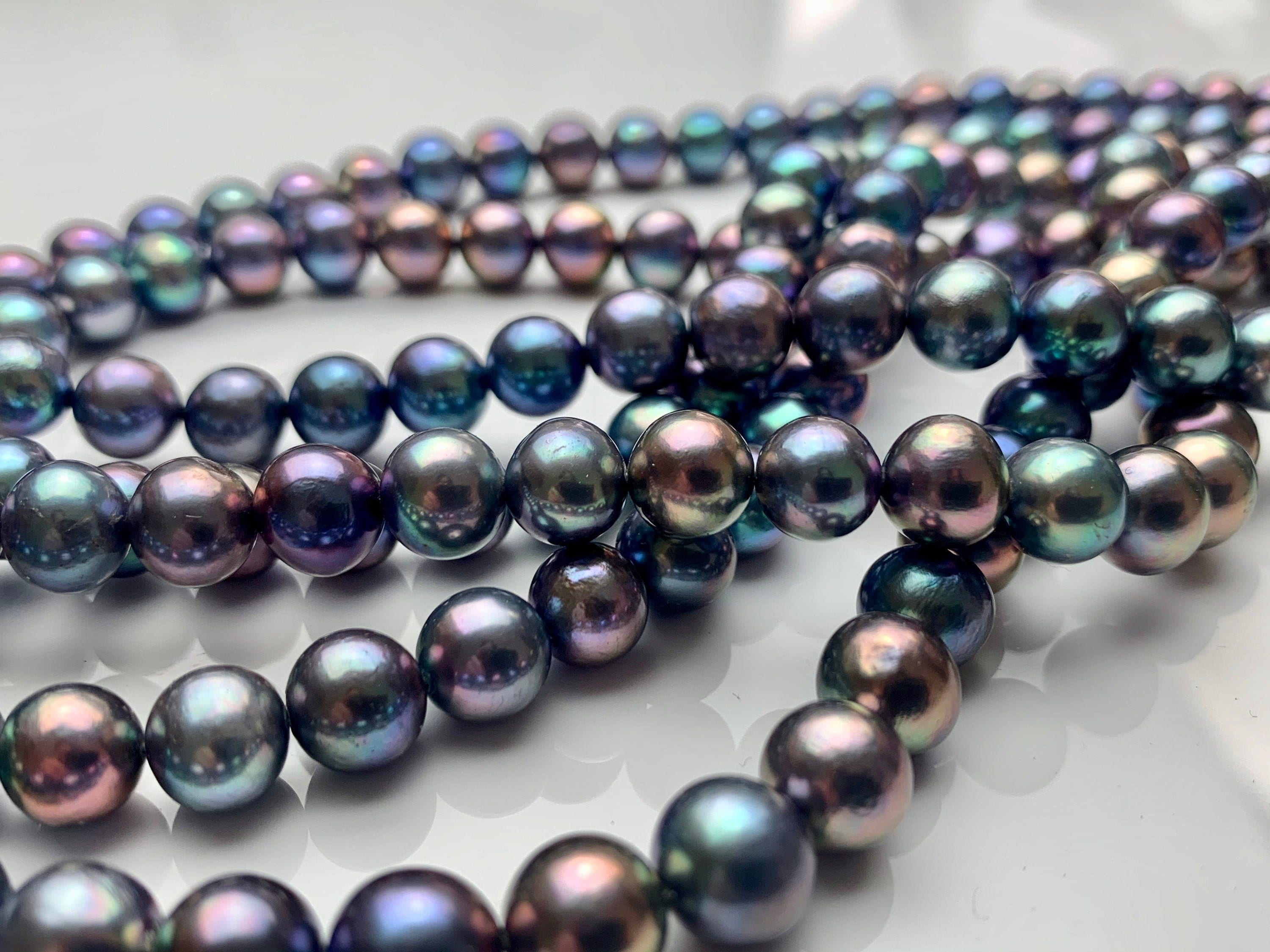 8-8.5 Mm AAA Gray Semi-round Freshwater Pearls Genuine Smooth and Round  Pearl Beads High Luster Pinkish Gray Color Freshwater Pearls 535 