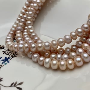 8mm 9mm Large Hole Round Button Natural Pink Freshwater Pearl Beads Hole 2.2 mm Genuine Natural Pink Rondelle Freshwater Pearls #1867