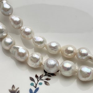 8-9x10-12 mm AAAA Very Rare Baroque Natural White Freshwater Pearls Top Quality Super High Luster White Baroque Pearls P1599 image 5