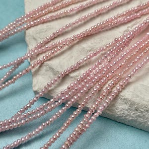 GROOTHANDEL 2 mm kleine parelzaadkralen babyroze kleur kleine aardappel zoetwaterparels echte zoetwaterparels zaadparels #P1339