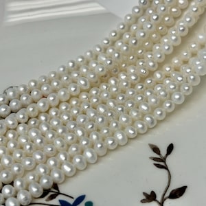 3.5-4 mm AA Tiny Seed Natural White Potato Freshwater Pearl Beads Genuine Tiny Freshwater Pearl Beads 93 Pieces #1372