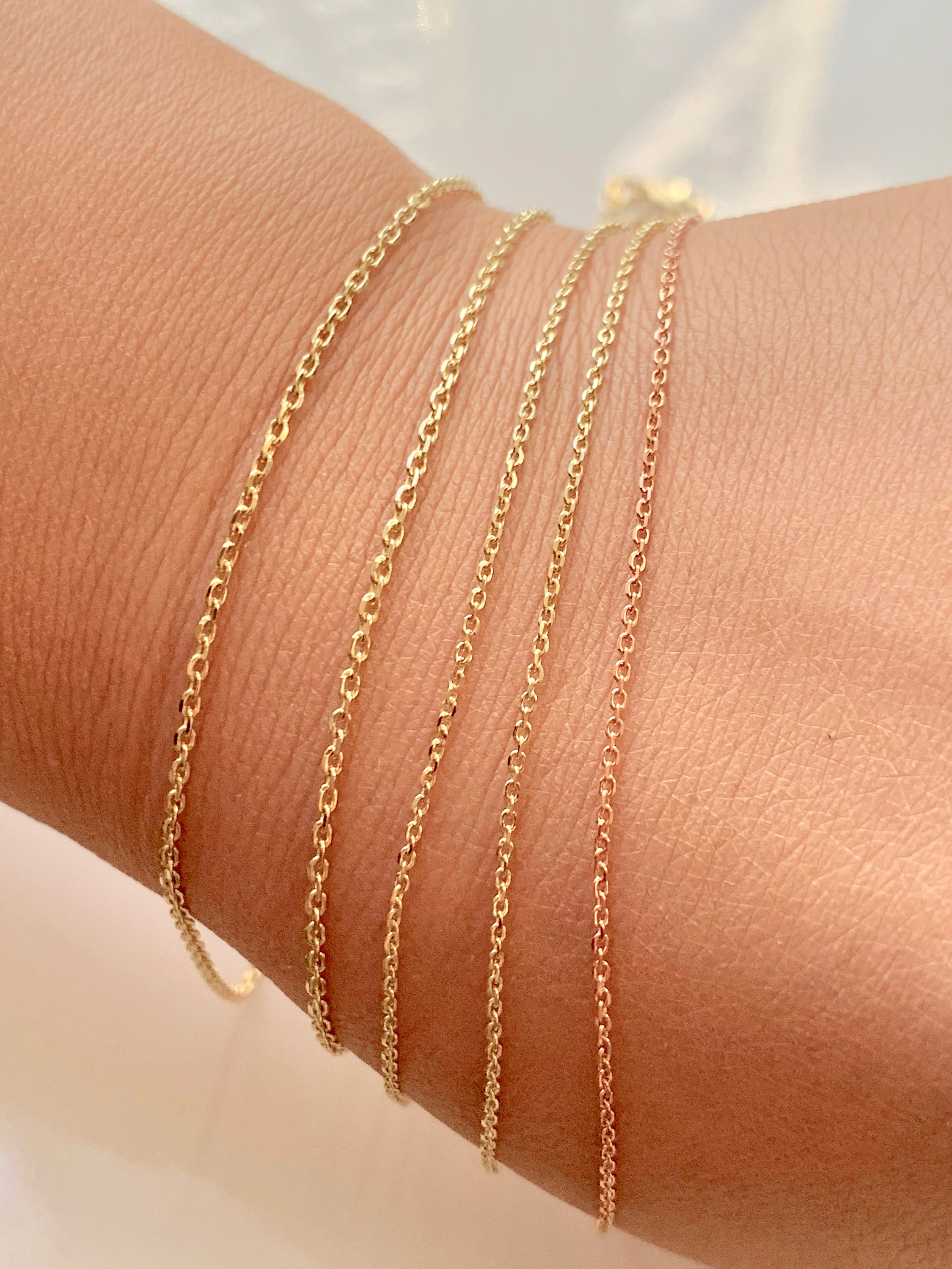 18kゴールド チェーンネックレス ロブスタークラスプ 18インチ 14K 純正ゴールドチェーン（ロブスタークラスプ付き
