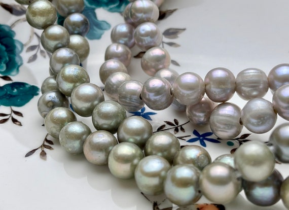 11-11.5mm Metallic Blue Potato pearls,30pcs,2mm,3mm large hole,cultured pearl 