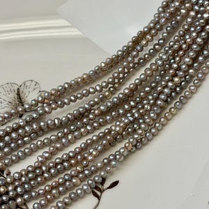 2-3 mm Pinkish Gray Tiny Freshwater Pearl Potato Shape Genuine Freshwater Seed Gray Color Pearl Beads #P3234
