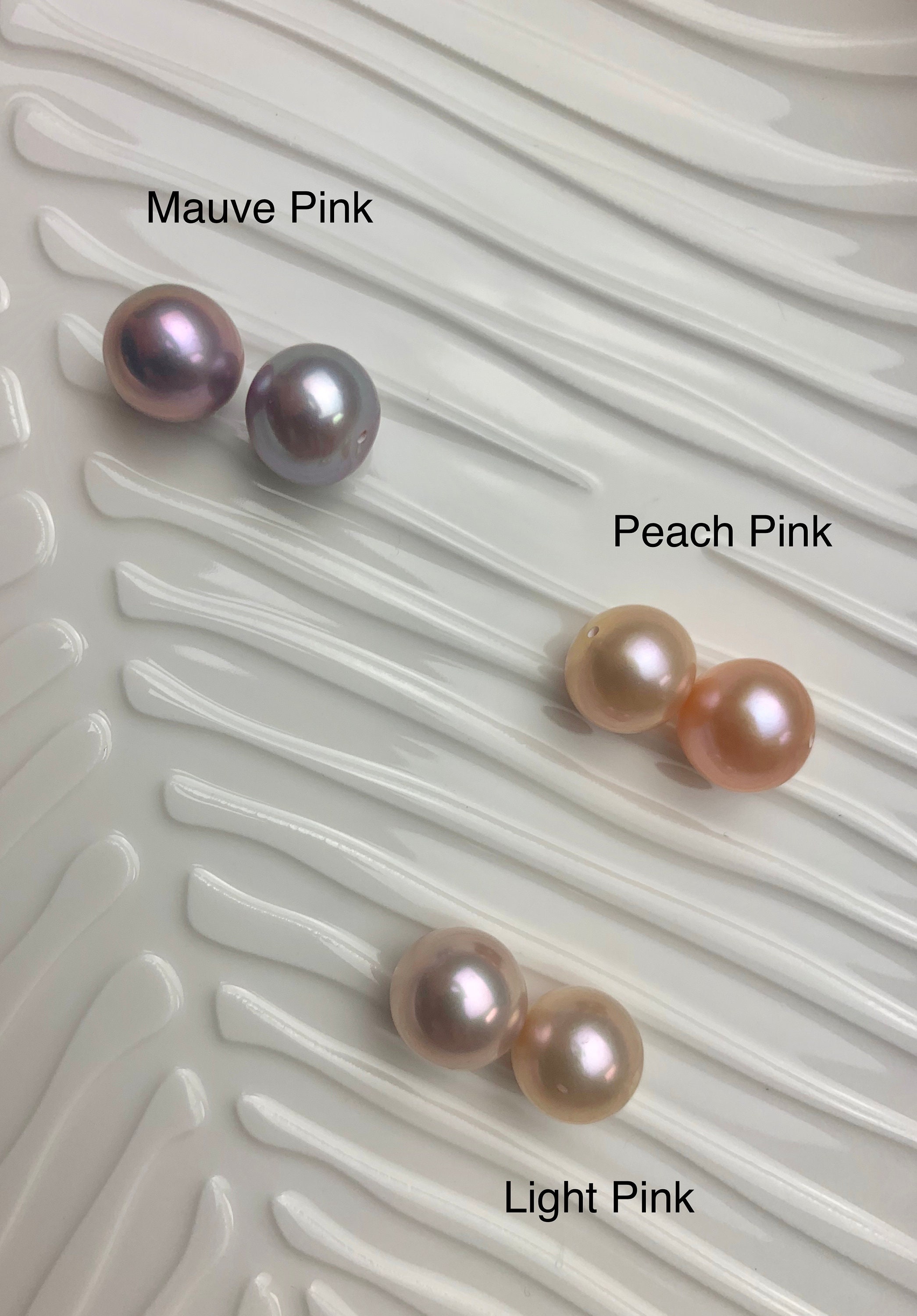 8-8.5 Mm AAA Gray Semi-round Freshwater Pearls Genuine Smooth and Round Pearl  Beads High Luster Pinkish Gray Color Freshwater Pearls 535 