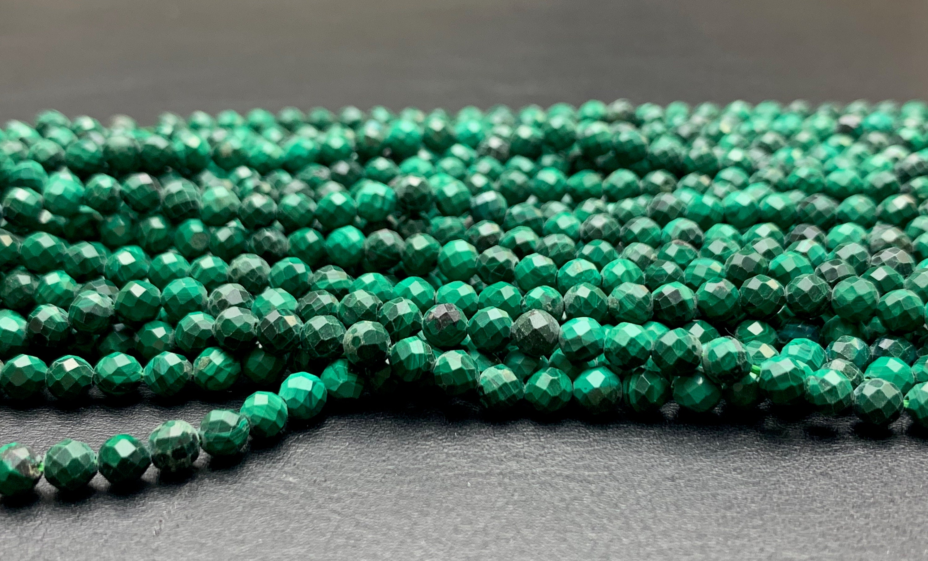 AAA Natural Malachite Semi Precious Gemstone Loose Beads for Jewelry Making Beads 12.5 Malachite Gemstone 2-2.5mm Micro Faceted Beads AAA Natural Malachite Semi Precious Gemstone Loose Beads for Jewelry Making Beads 12.5 Malachite Gemstone 2-2.5mm Micro Faceted Beads